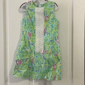 Lilly Pulitzer Colorful Kids Dress with Lace Detail